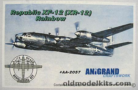 Anigrand 1/72 Republic XF-12 (XR-12) Rainbow, AA2057 plastic model kit